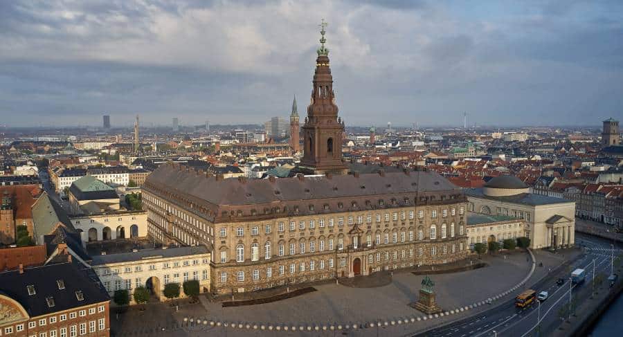 Aerial view of Christiansborg Palace