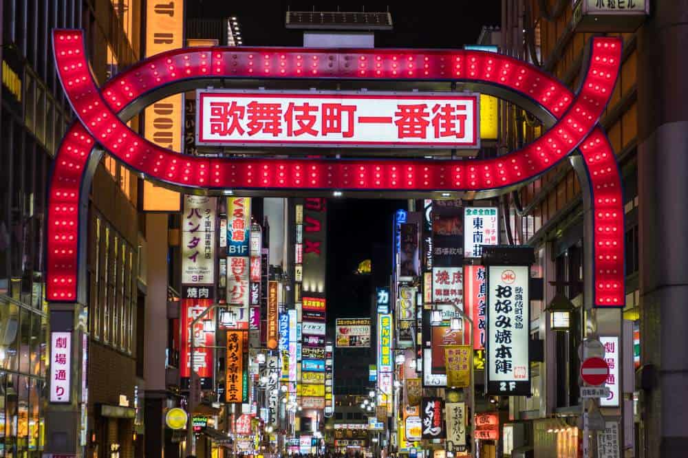Kabukicho entertainment and red-light district at night