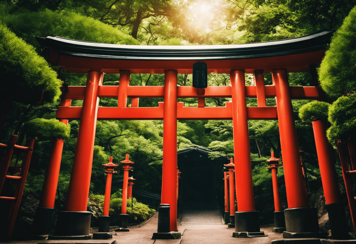  the enchanting allure of an Inari Shrine's Pathway of Torii Gates