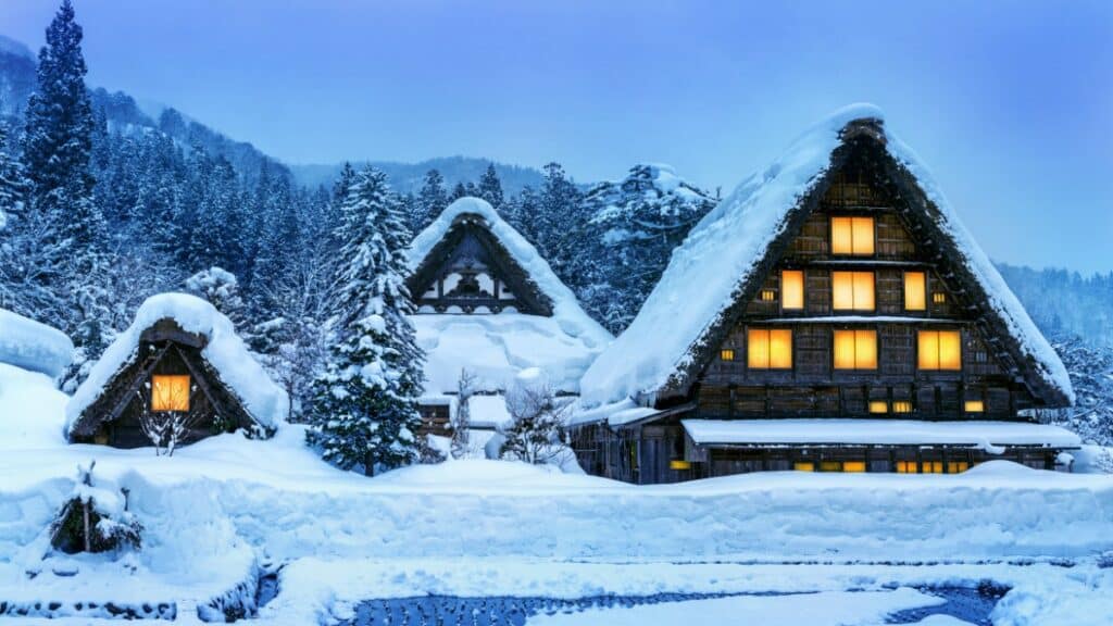 Shirakawa-go village in winter, UNESCO world heritage sites, Japan