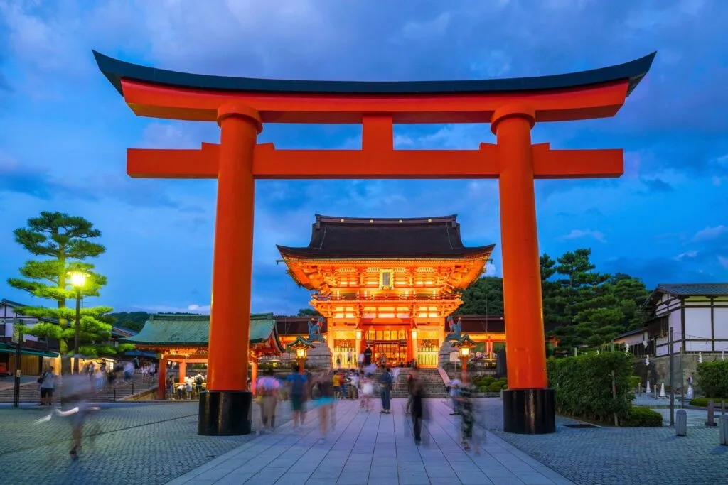 Fushimi Inari Shrine at twilight in Kyoto