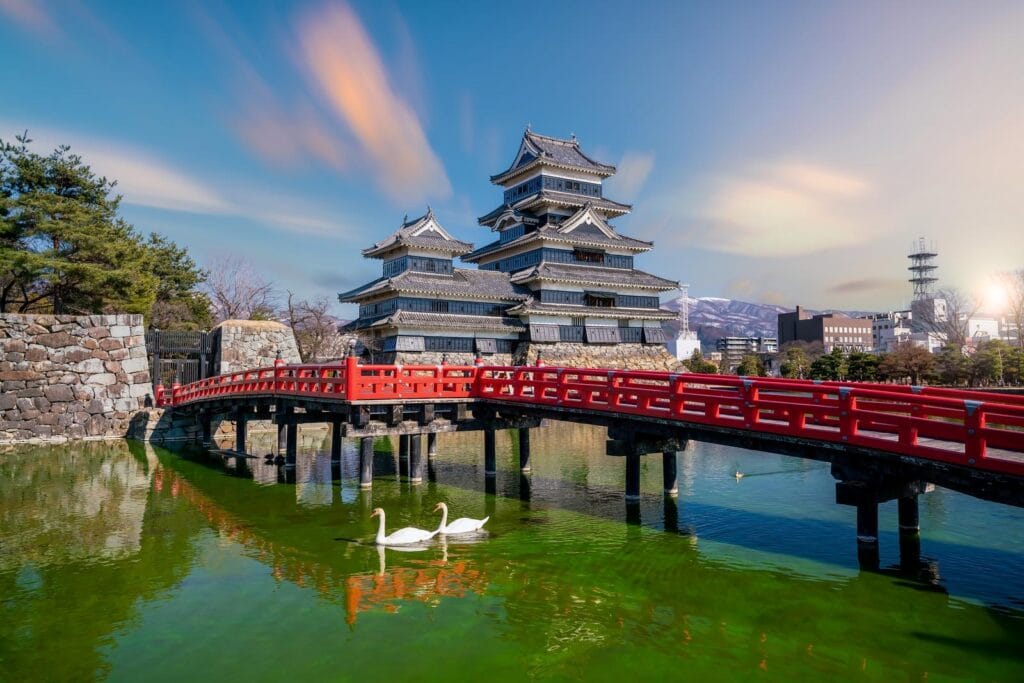 Matsumoto Castle with it’s reflection in Matsumoto, Nagano Prefecture, Japan