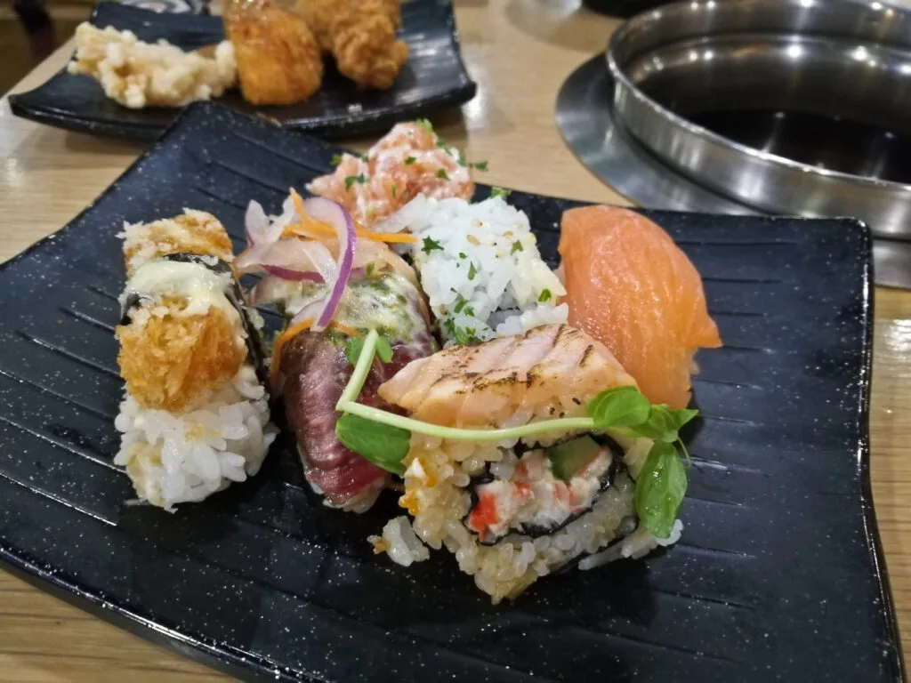 mixed fresh seafood sushi in Tokyo