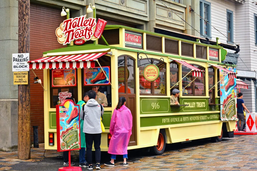 Trolley treats food truck at Universal Studios Japan in Osaka, Japan