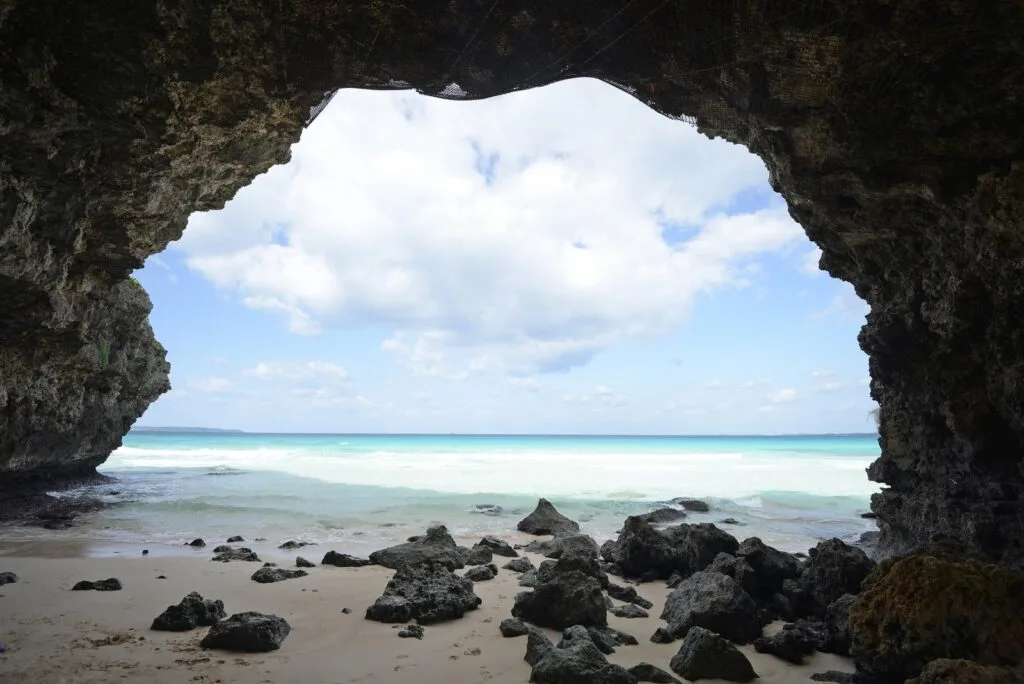 cave at Sunayama Beach in Miyakojima Okinawa