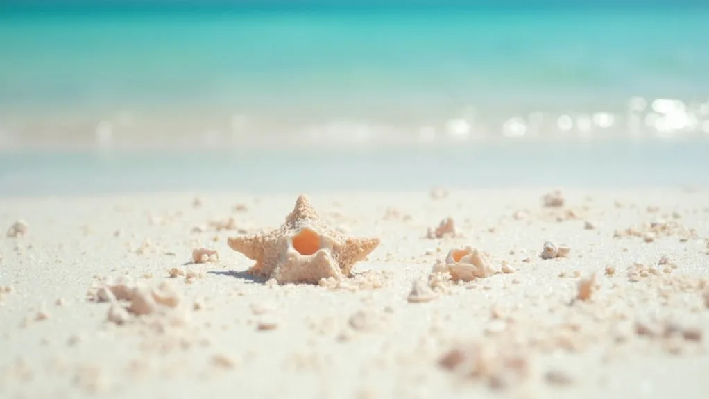 unique beach with star shaped sands