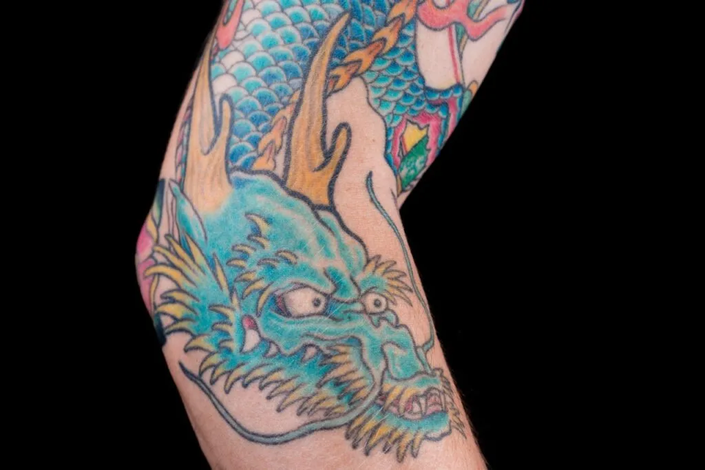 Blue Dragon Tattoo on Arm